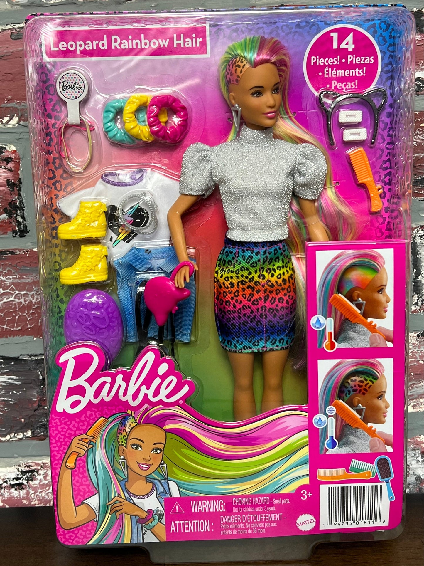 Leopard Rainbow Hair Barbie NIB *Read Info*