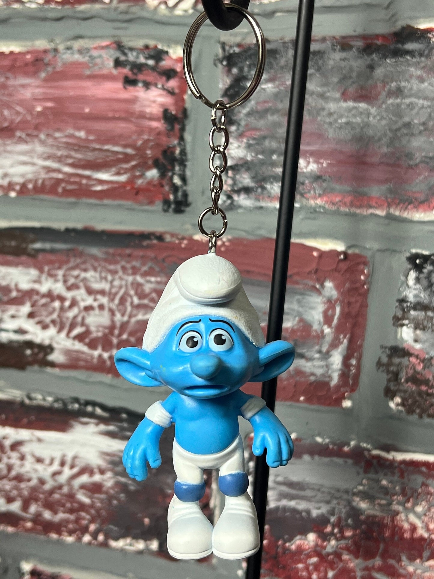 Handmade 2011 “Panicky” Smurf Keychain