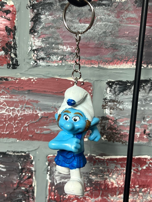 Handmade 2011 “Gutsy” Smurf Keychain