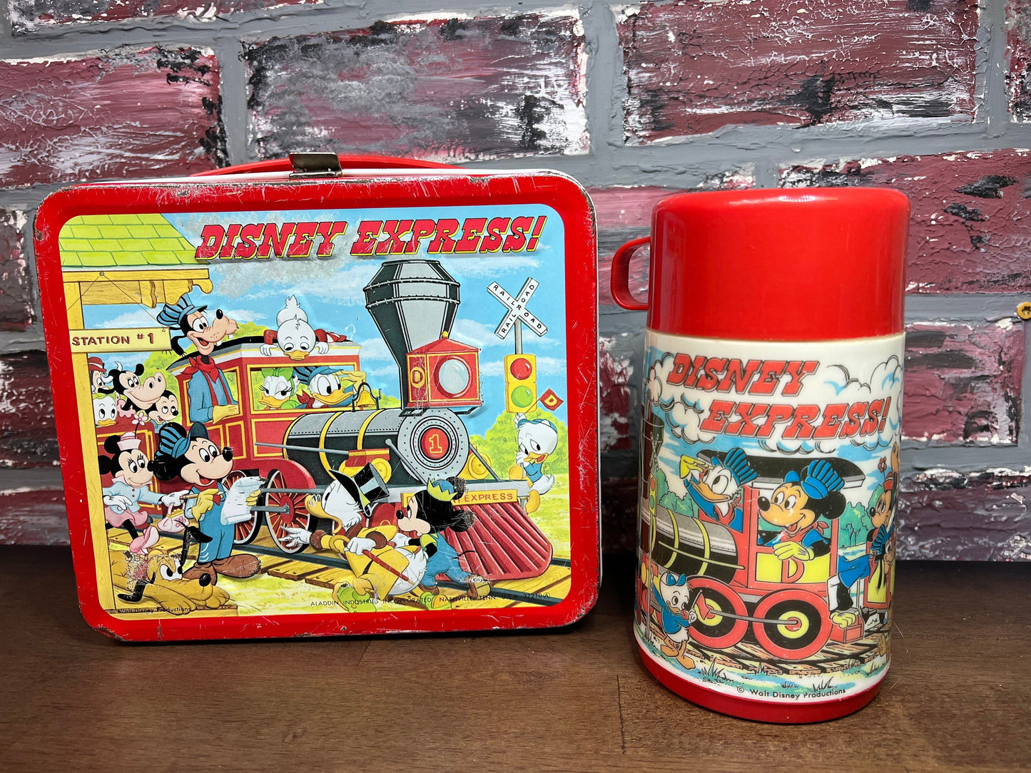 Vintage 1979 Disney Express Lunchpail And Thermos