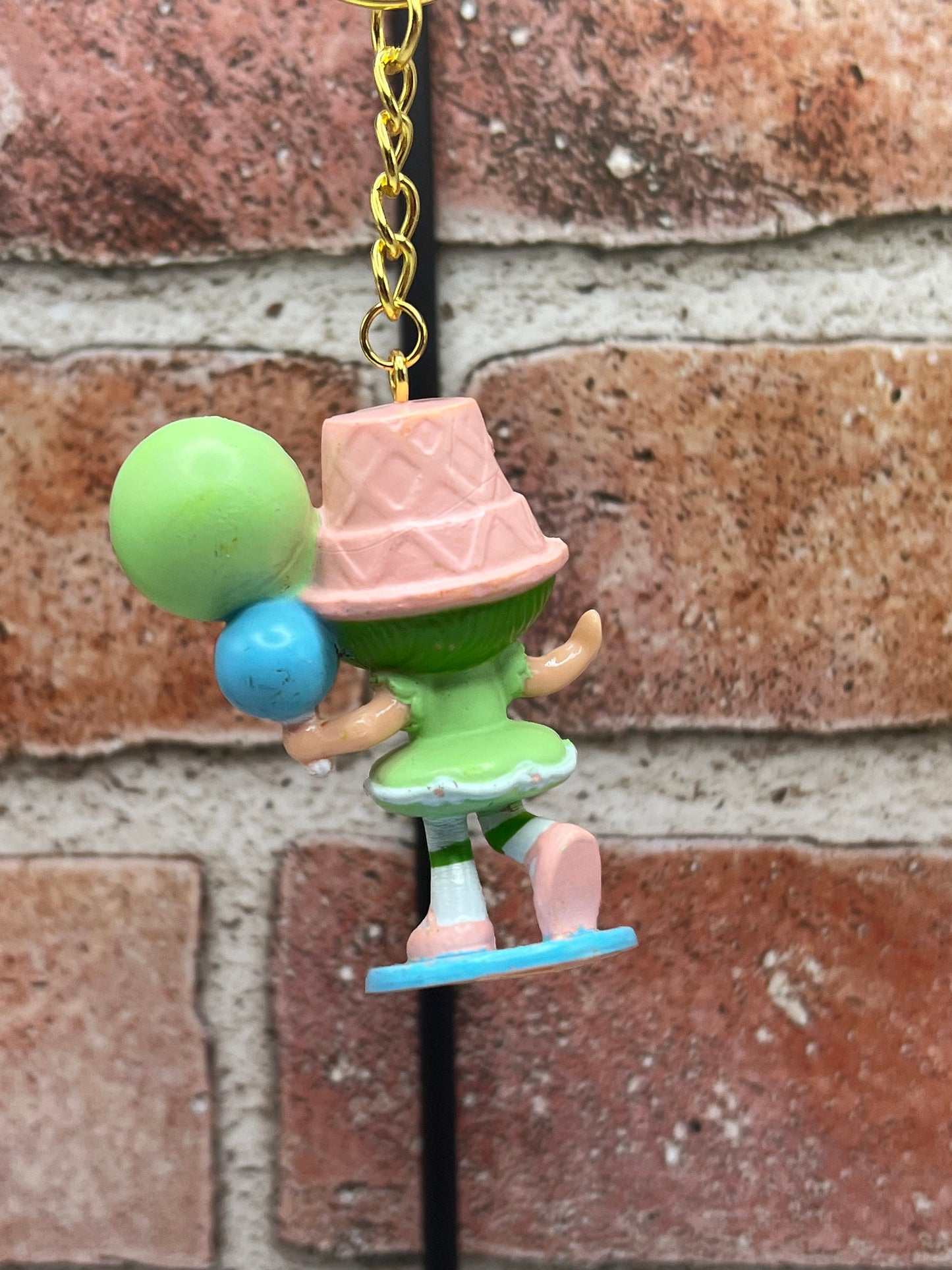 Vintage Handmade Lime Chiffon Keychain