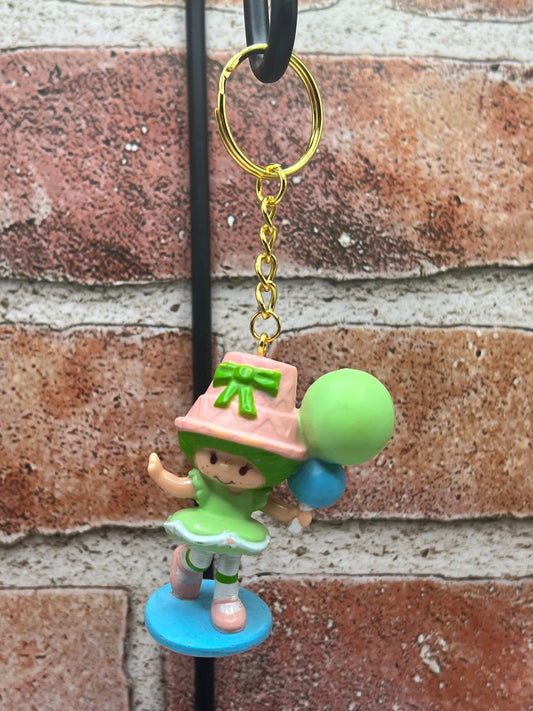 Vintage Handmade Lime Chiffon Keychain