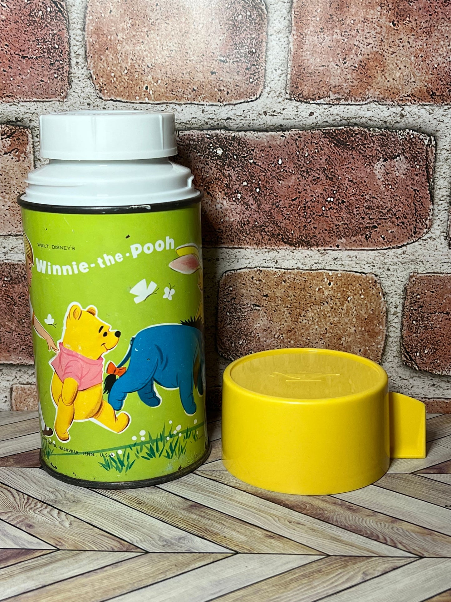 Rare Vintage Metal Winnie The Pooh Aladdin Thermos