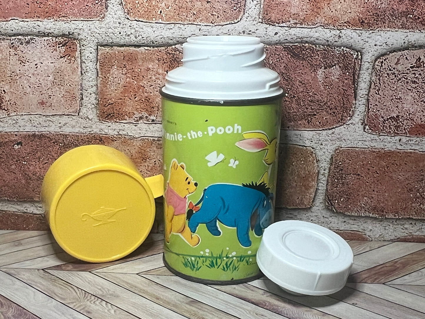 Rare Vintage Metal Winnie The Pooh Aladdin Thermos