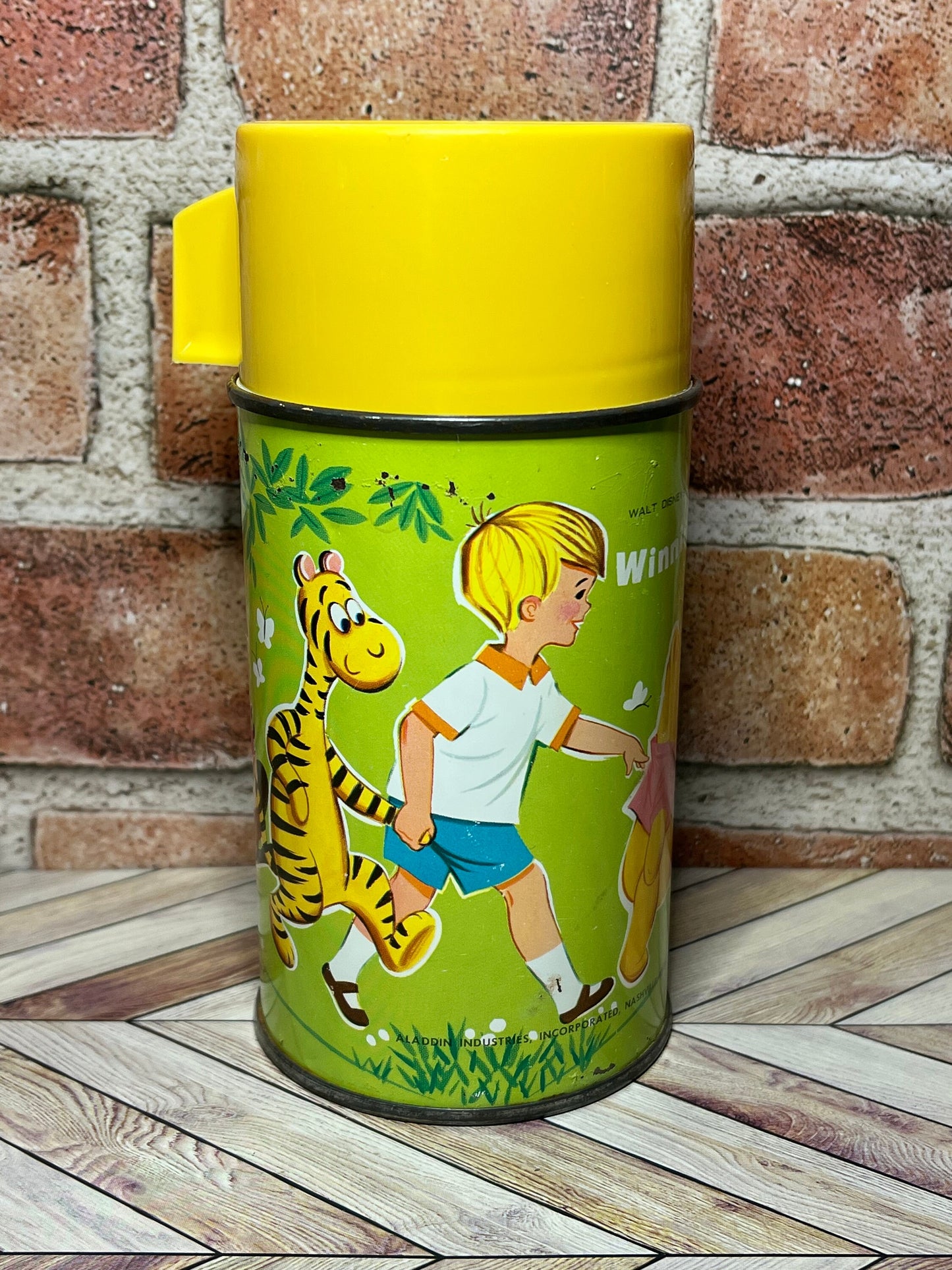 Rare Vintage Metal Winnie The Pooh Aladdin Thermos