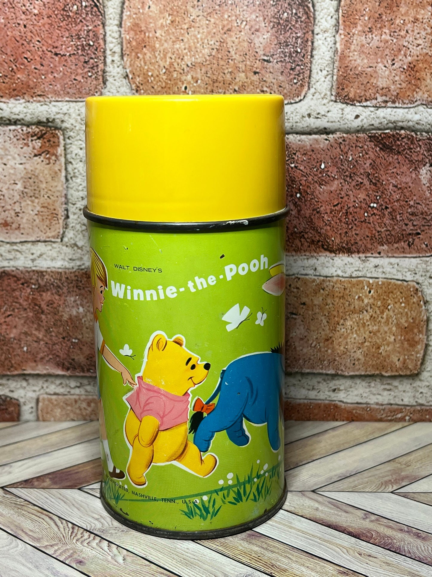 Rare Vintage Metal Winnie The Pooh Aladdin Thermos